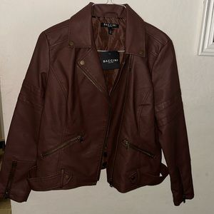 women's baccini leather jacket brown